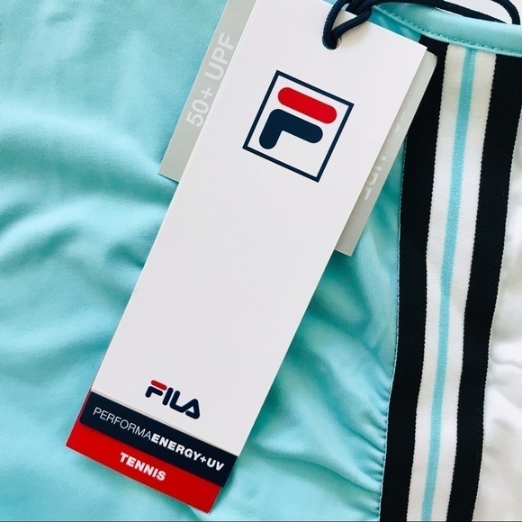 New! Fila Tennis Love Game Full Coverage Aqua Blue  UPF 50+ Tank Top - Picture 12 of 16